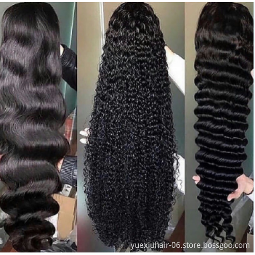 Good Quality  Brazilian Kinky Straight Human  HD Transparent 5x5 Lace Closure Glueless Virgin Hair Wigs for Black Women
